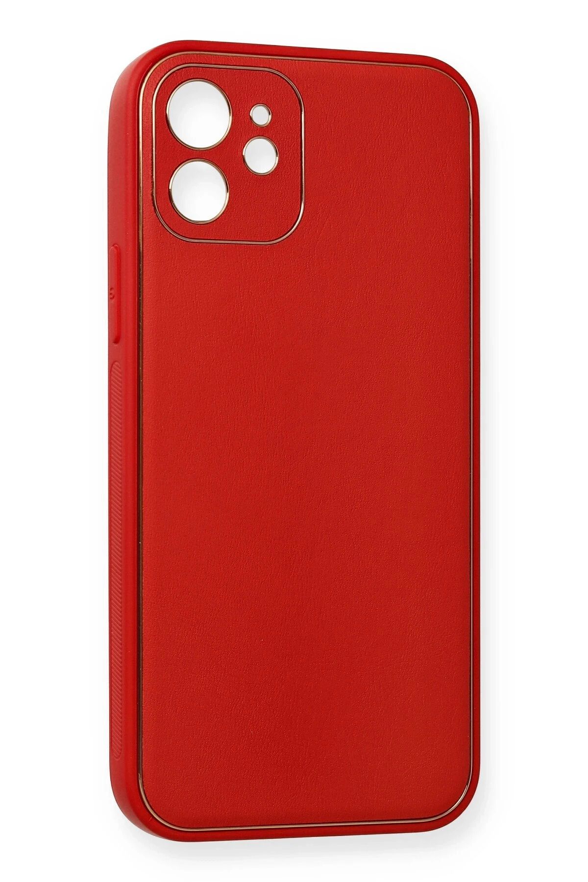 NewFace iPhone 12 Kılıf Coco Deri Silikon Kapak - Kırmızı NRMSA