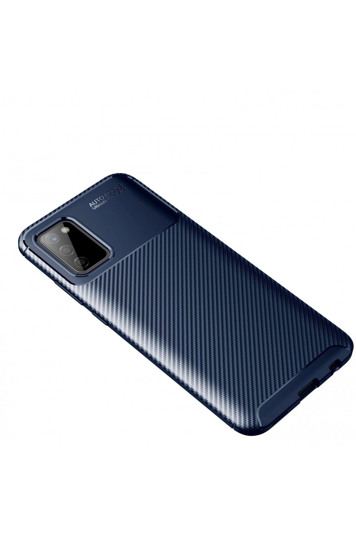 NewFace Samsung Galaxy A02S Kılıf Auto Focus Karbon Kapak - Lacivert SVLRS