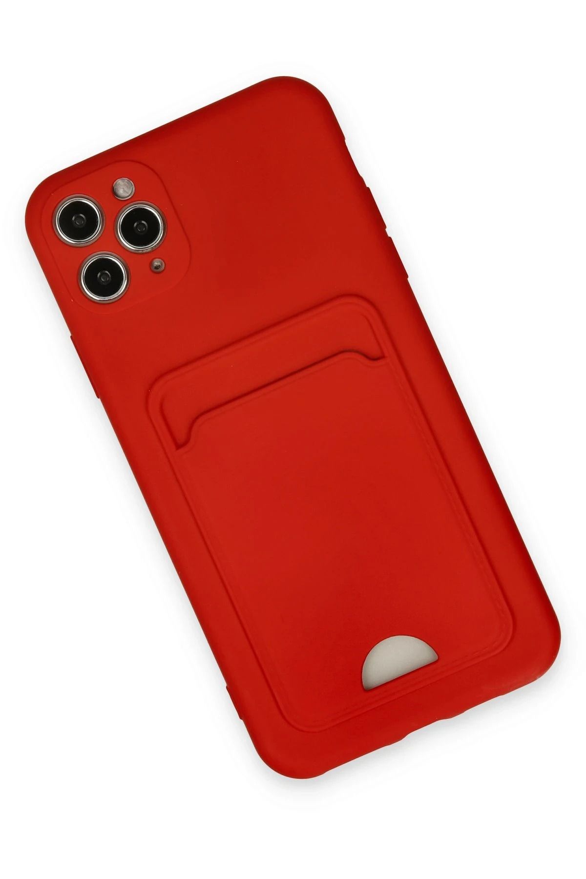 NewFace iPhone 11 Pro Max Kılıf Kelvin Kartvizitli Silikon - Kırmızı SVLRS