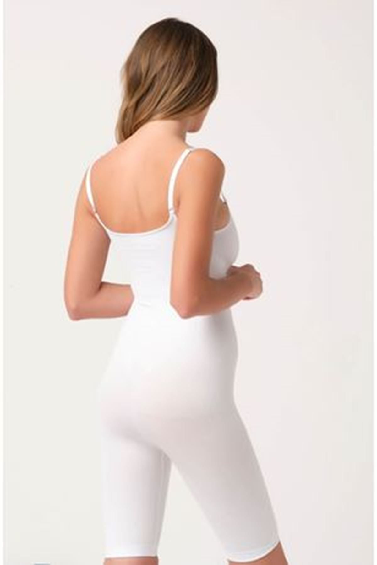 Shop58 Beyaz Kadın Paçalı Boy Dikişsiz Korse - 750