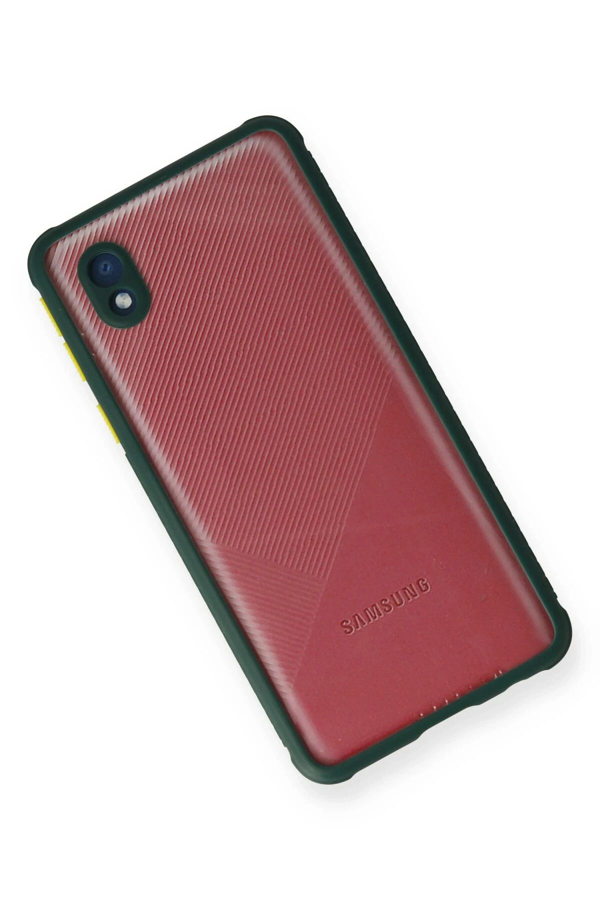 NewFace Samsung Galaxy A01 Core Kılıf Miami Şeffaf Silikon - Koyu Yeşil NRMSA