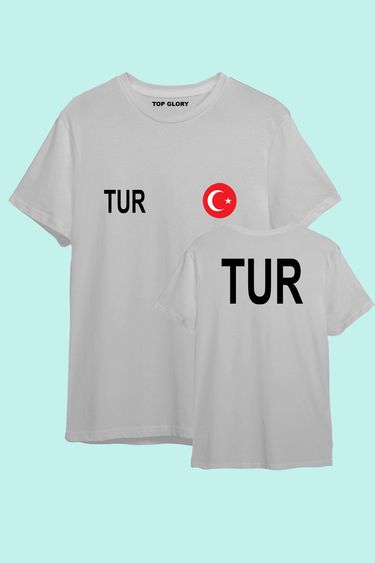 TOP GLORY TUR Baskılı Milli Takım Spor T-Shirt Sporcu Tişörtü