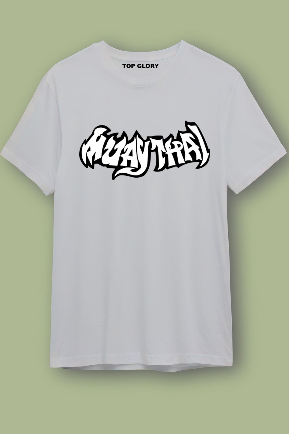 TOP GLORY Muay Thai Sword Baskılı Spor T-Shirt Sporcu Tişörtü
