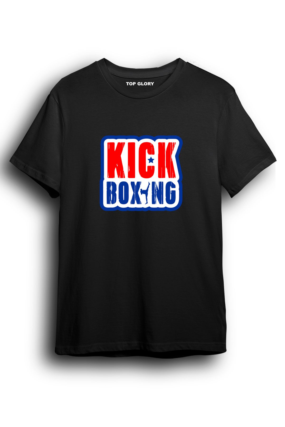 TOP GLORY Kick Boks Baskılı Spor T-Shirt Sporcu Tişörtü