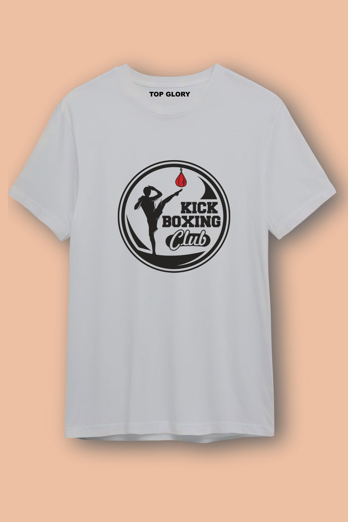 TOP GLORY Kick Boks Life Baskılı Spor T-Shirt Sporcu Tişörtü