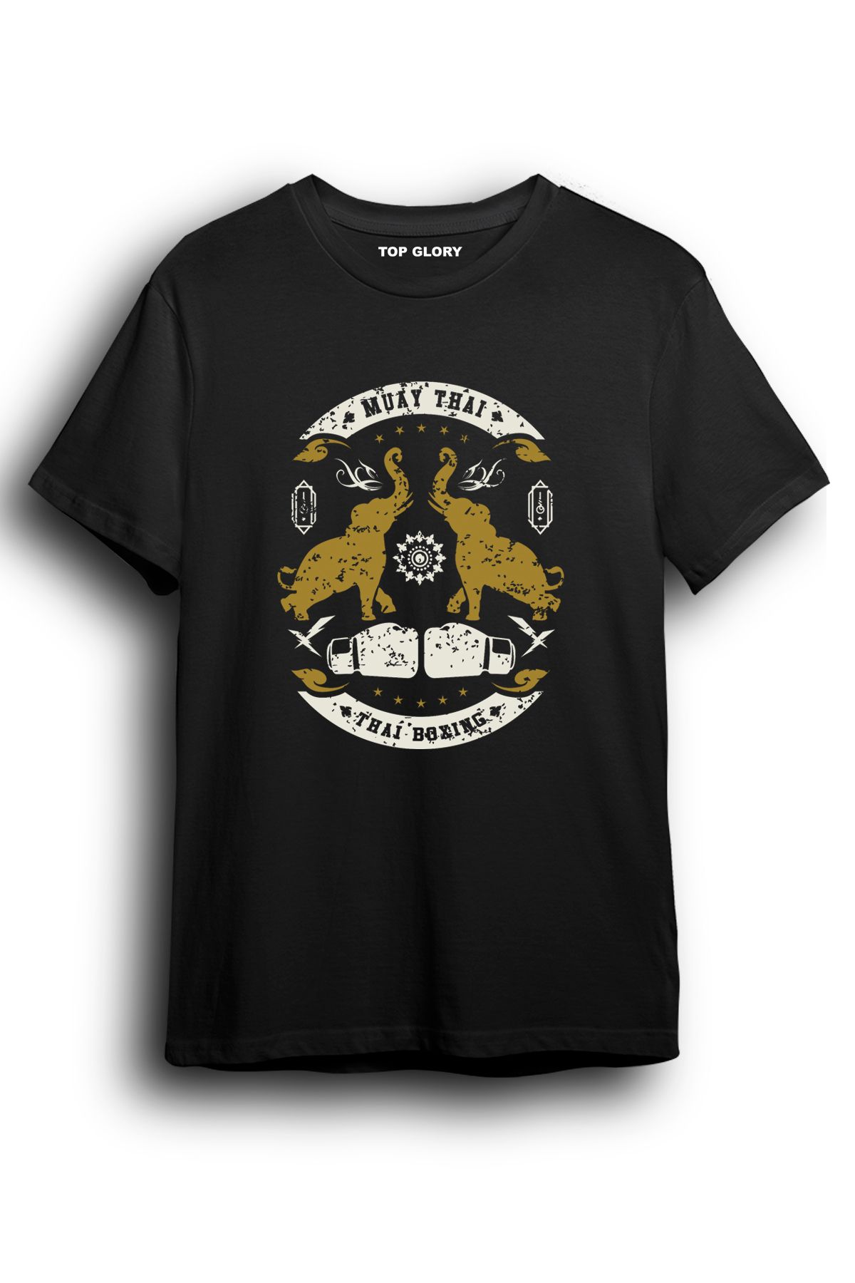 TOP GLORY Muay Thai Baskılı Spor T-Shirt Sporcu Tişörtü