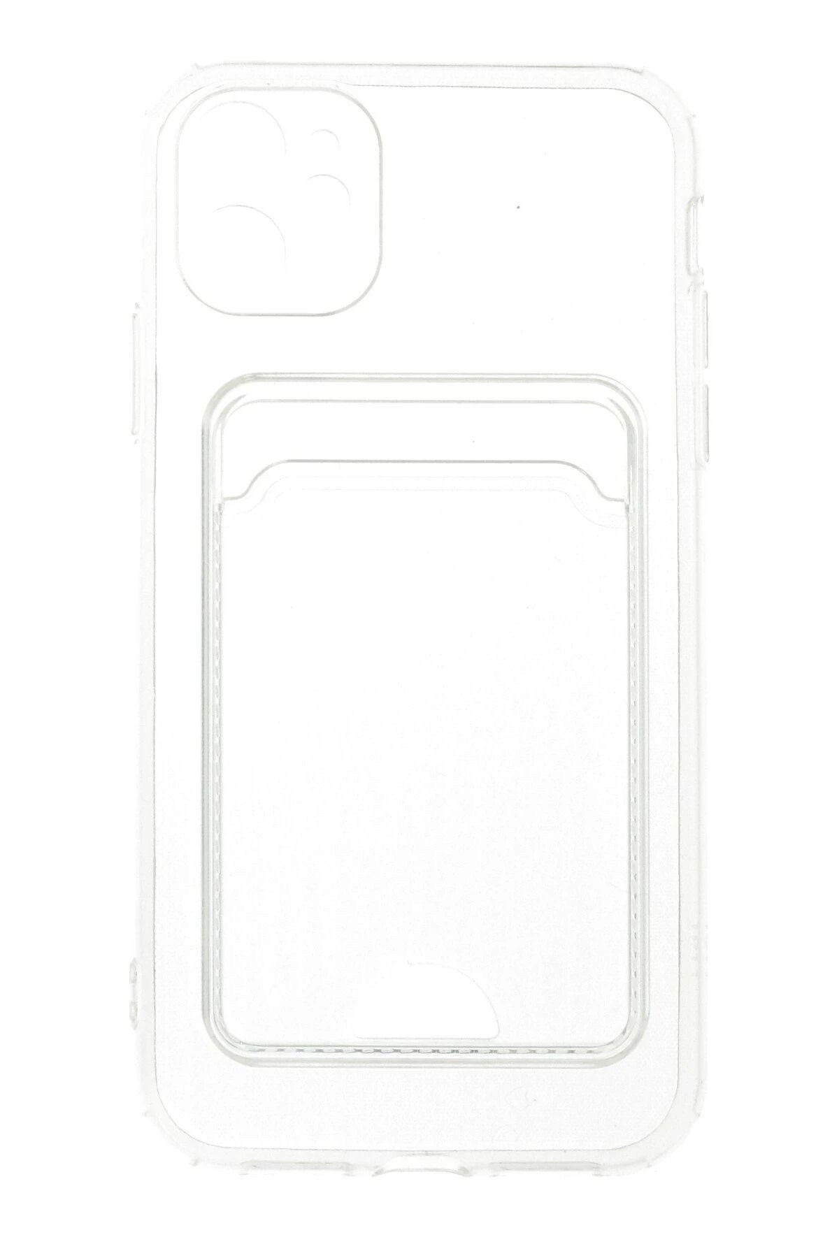 NewFace iPhone 11 Kılıf Kart Şeffaf Silikon - Şeffaf NRMSA