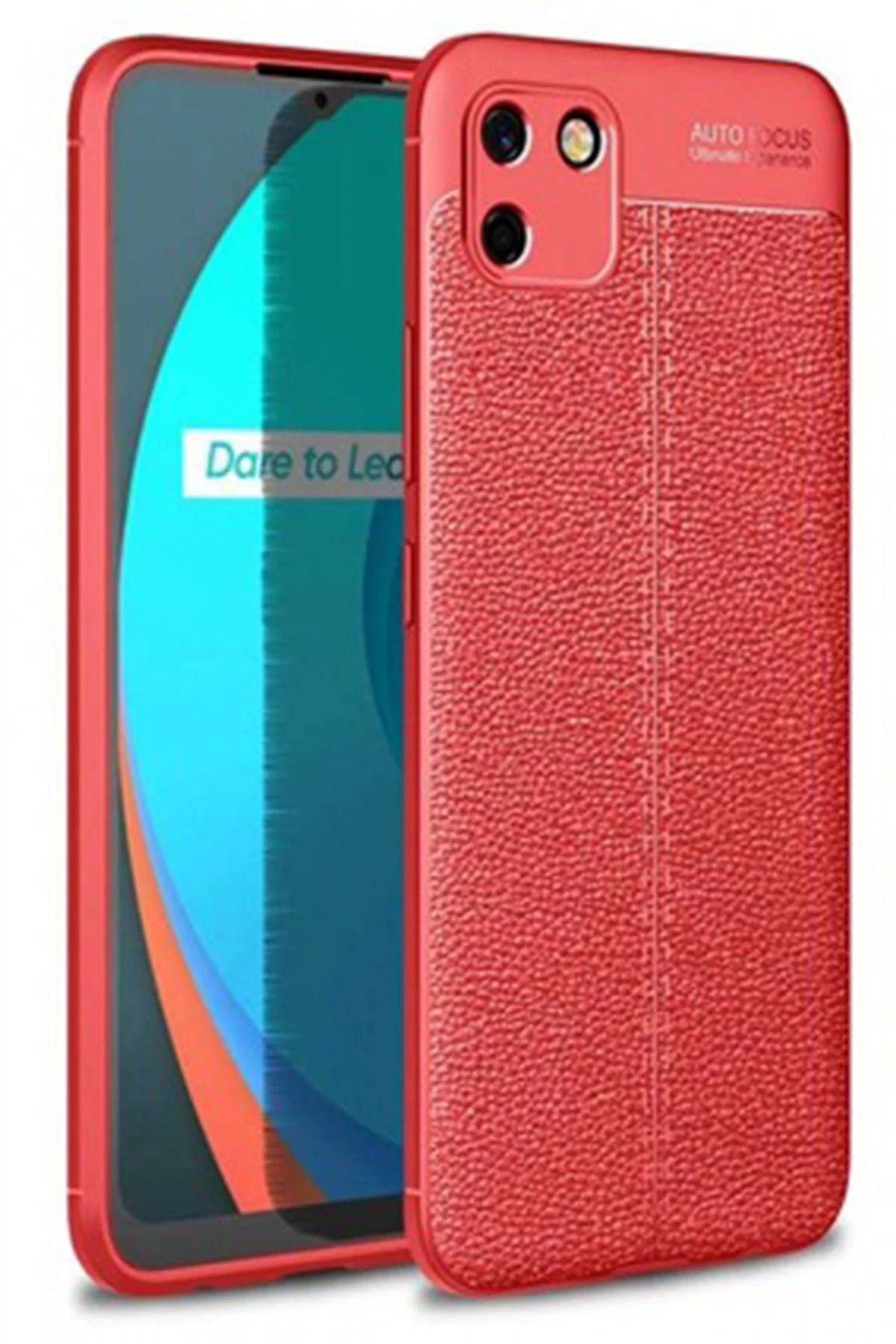 NewFace Realme C11 Kılıf Auto Focus Kapak - Kırmızı NRMSA