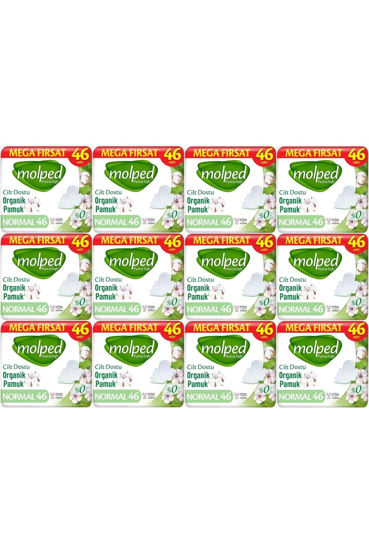 Molped Pure&Soft Hijyenik Ped Normal 552 (12PK*46) Adet Mega Pk