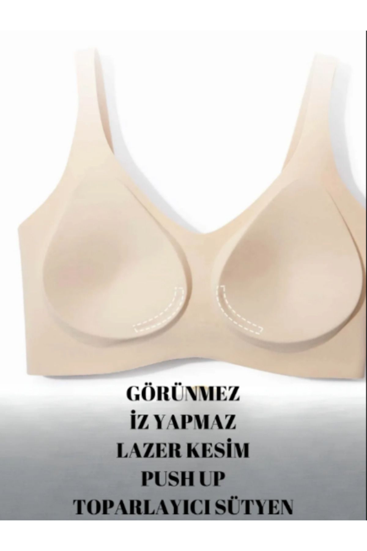FİTFORMGİYİM-Laser Cut Seamless Padded Soft Non-Marking Invisible Invisible Push up Gathering Bra Without Underwire 7