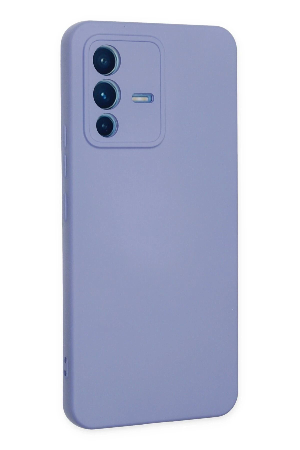 NewFace Vivo V23 5G Kılıf Nano içi Kadife Silikon - Lila SVLRS