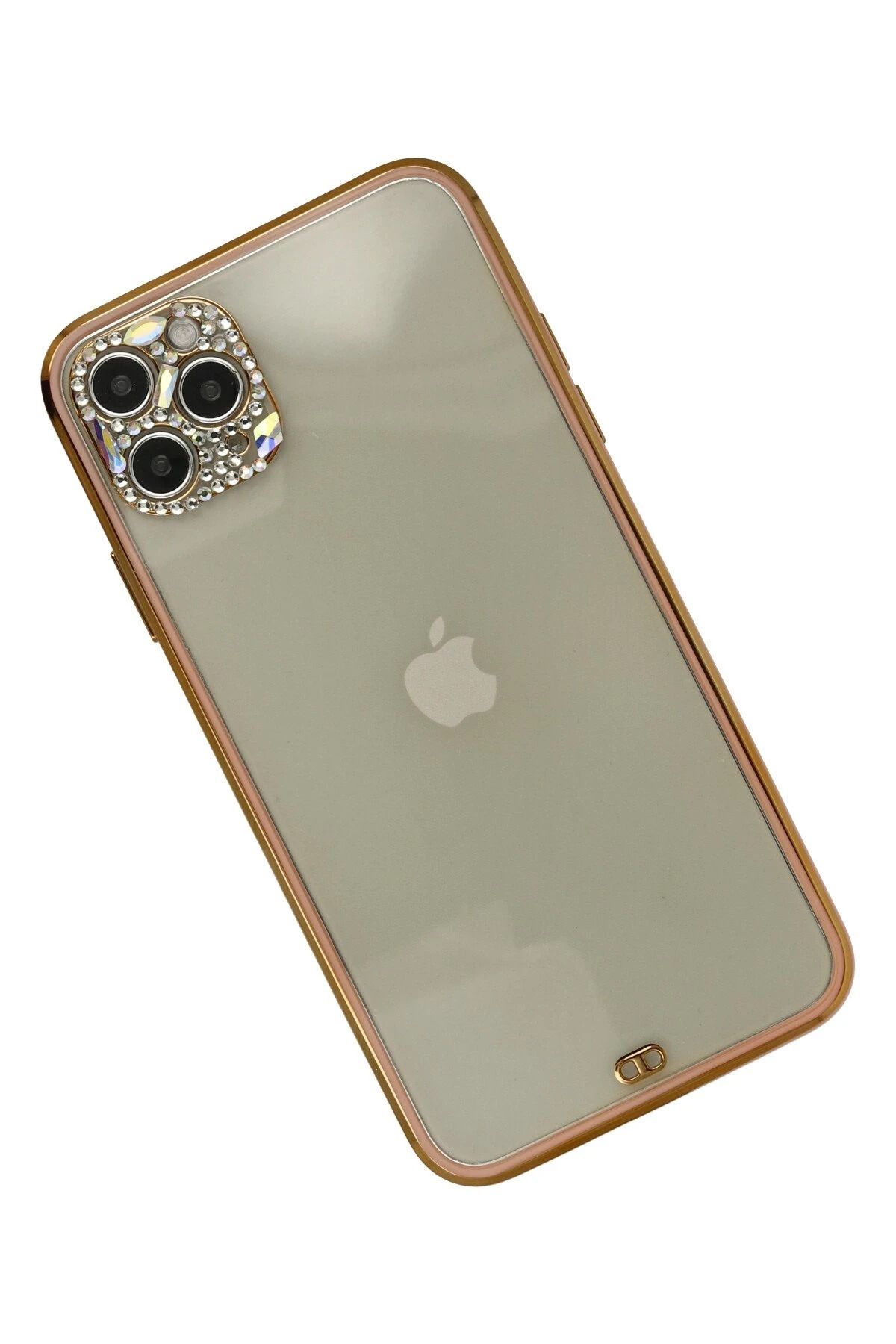 NewFace iPhone 11 Pro Kılıf Liva Taşlı Silikon - Pembe SVLRS