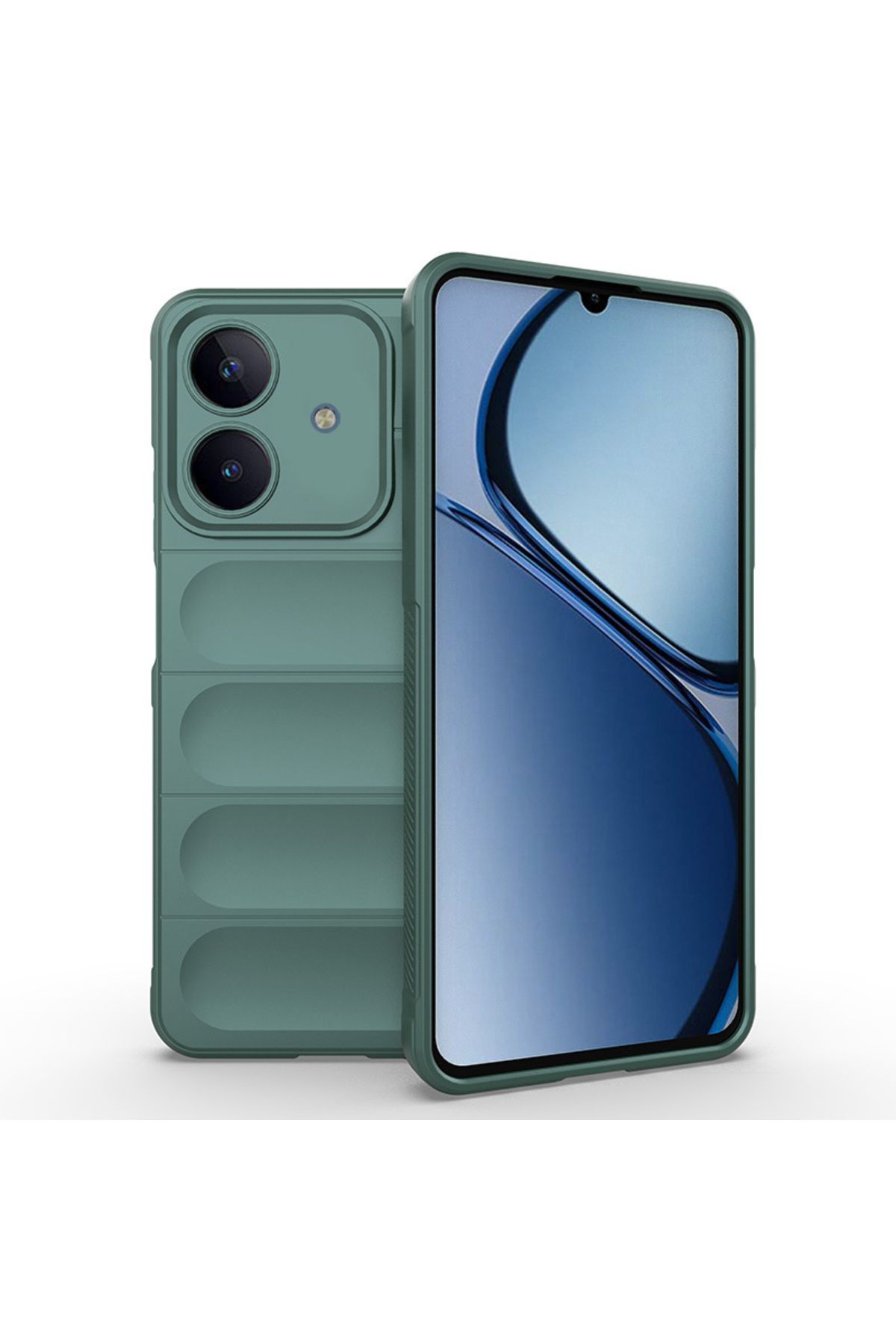 KılıfShop Realme Note 60 uyumlu Kılıf Etnik Optimum Silikon Yeşil