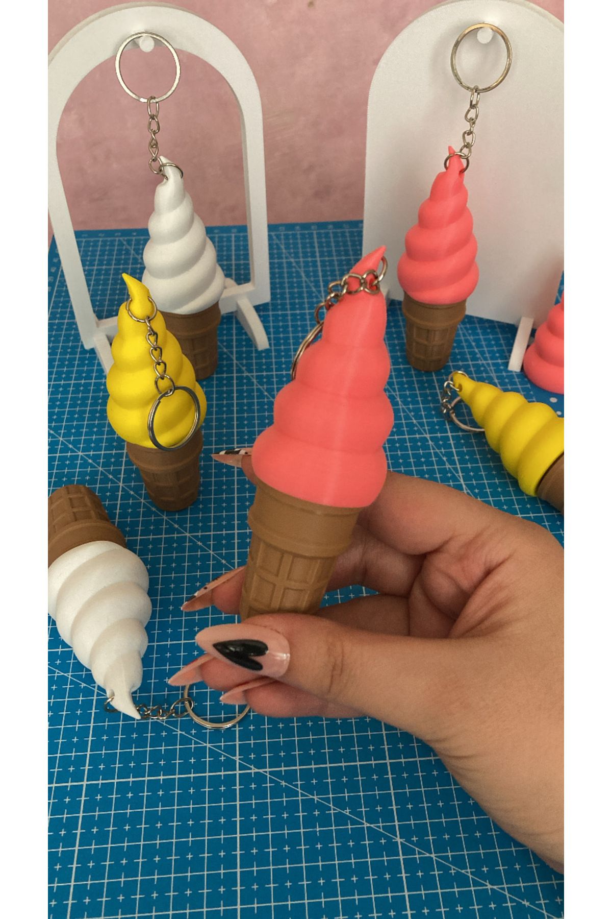 Ecey Studio Dondurma Temalı Lipstick Holder Anahtarlık / Çanta Süsü