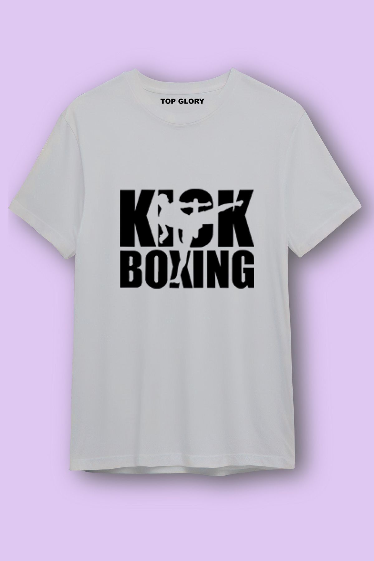 TOP GLORY Kick Boks Baskılı Spor T-Shirt Sporcu Tişörtü