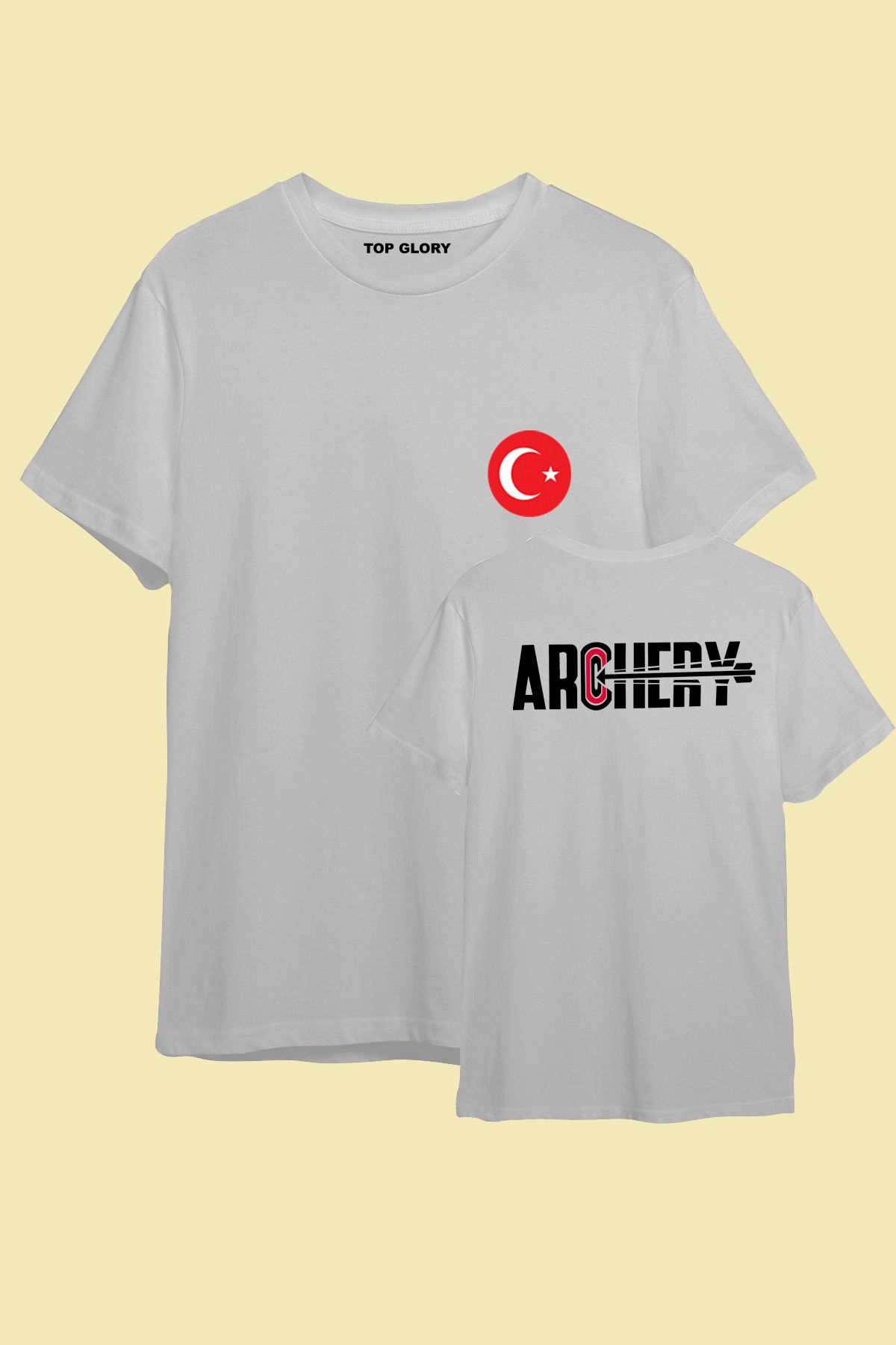 TOP GLORY Okçuluk Baskılı Spor T-Shirt Sporcu Tişörtü