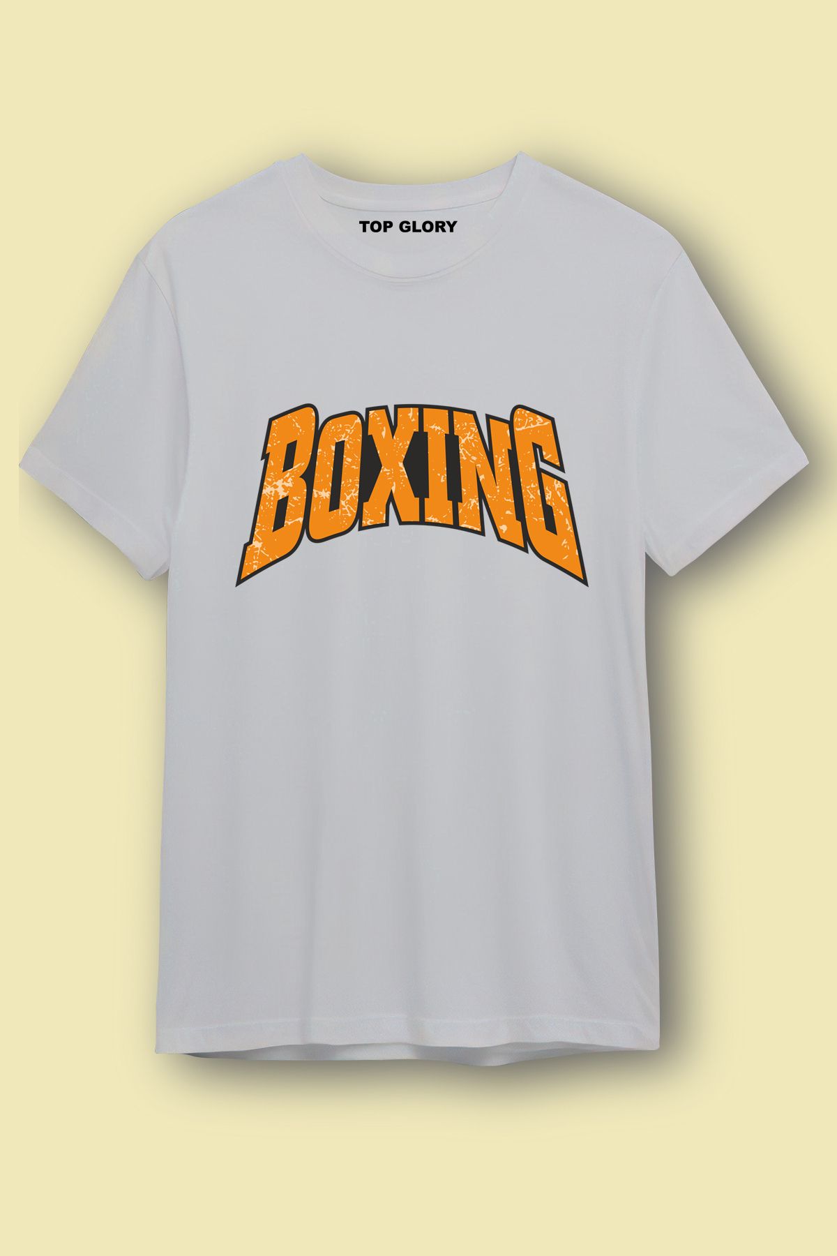 TOP GLORY Boks Baskılı Spor T-Shirt Sporcu Tişörtü