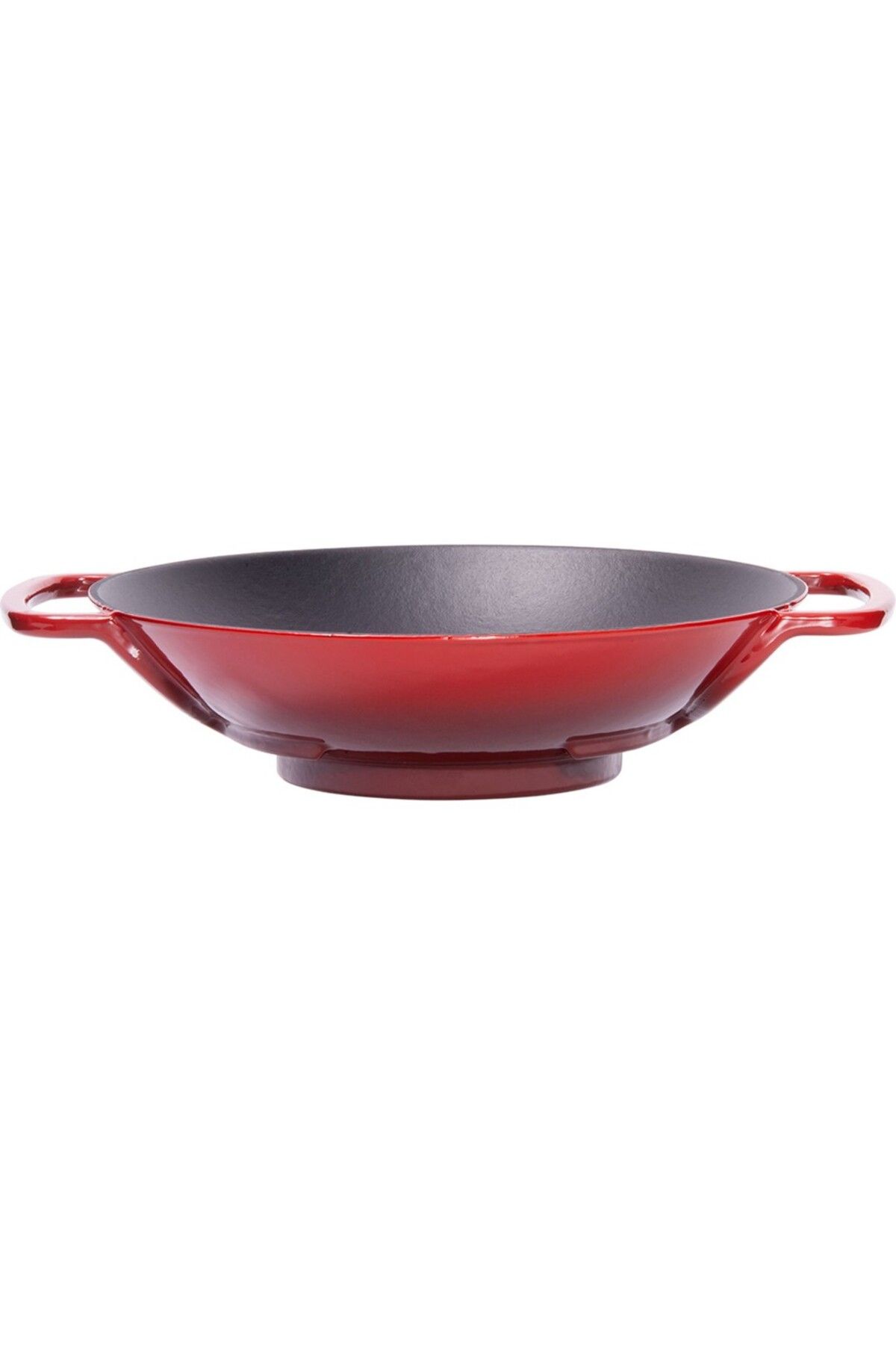 Dizayn Sürel Demir Döküm Wok Tava 35 cm Degrade Kırmızı