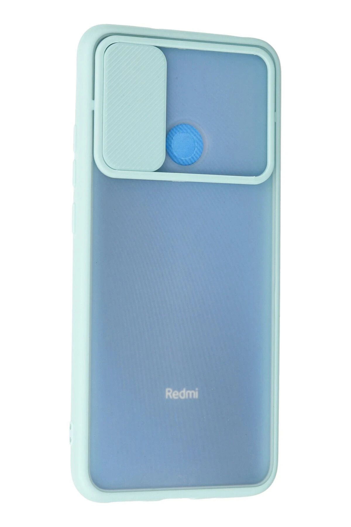 NewFace Xiaomi Redmi 9C Kılıf Palm Buzlu Kamera Sürgülü Silikon - Turkuaz GLSTD