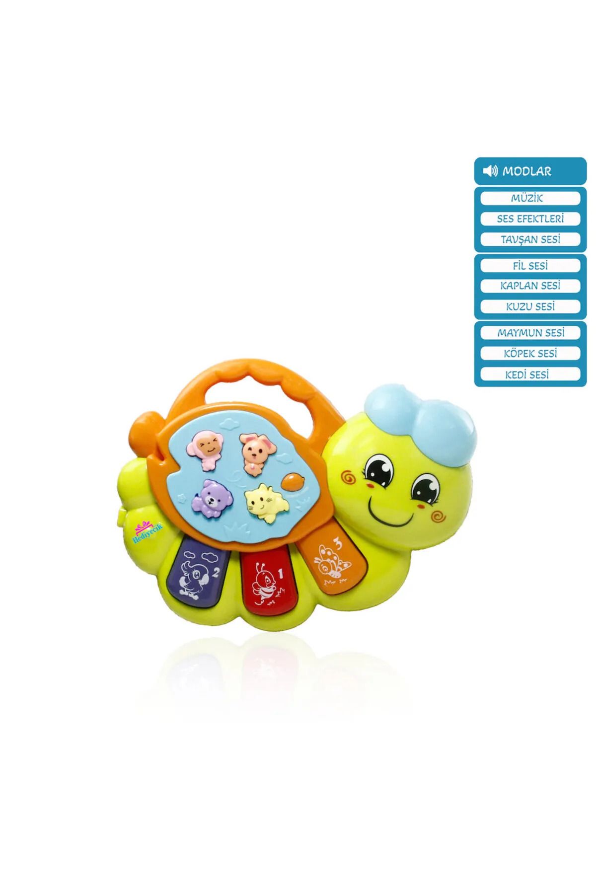 Vivaverse Yeşil Işıklı ve Müzikli Solucan Bebek Piyanosu