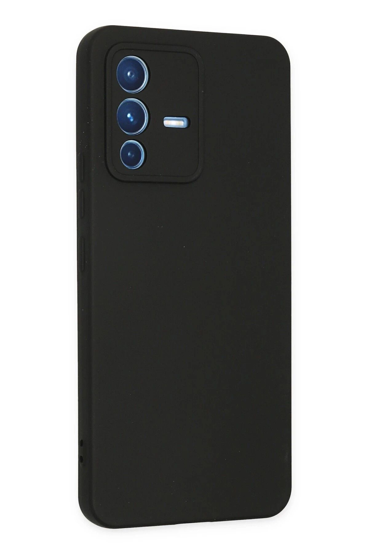 NewFace Vivo V23 5G uyumlu Kılıf Nano içi Kadife Silikon - Siyah SVLRS