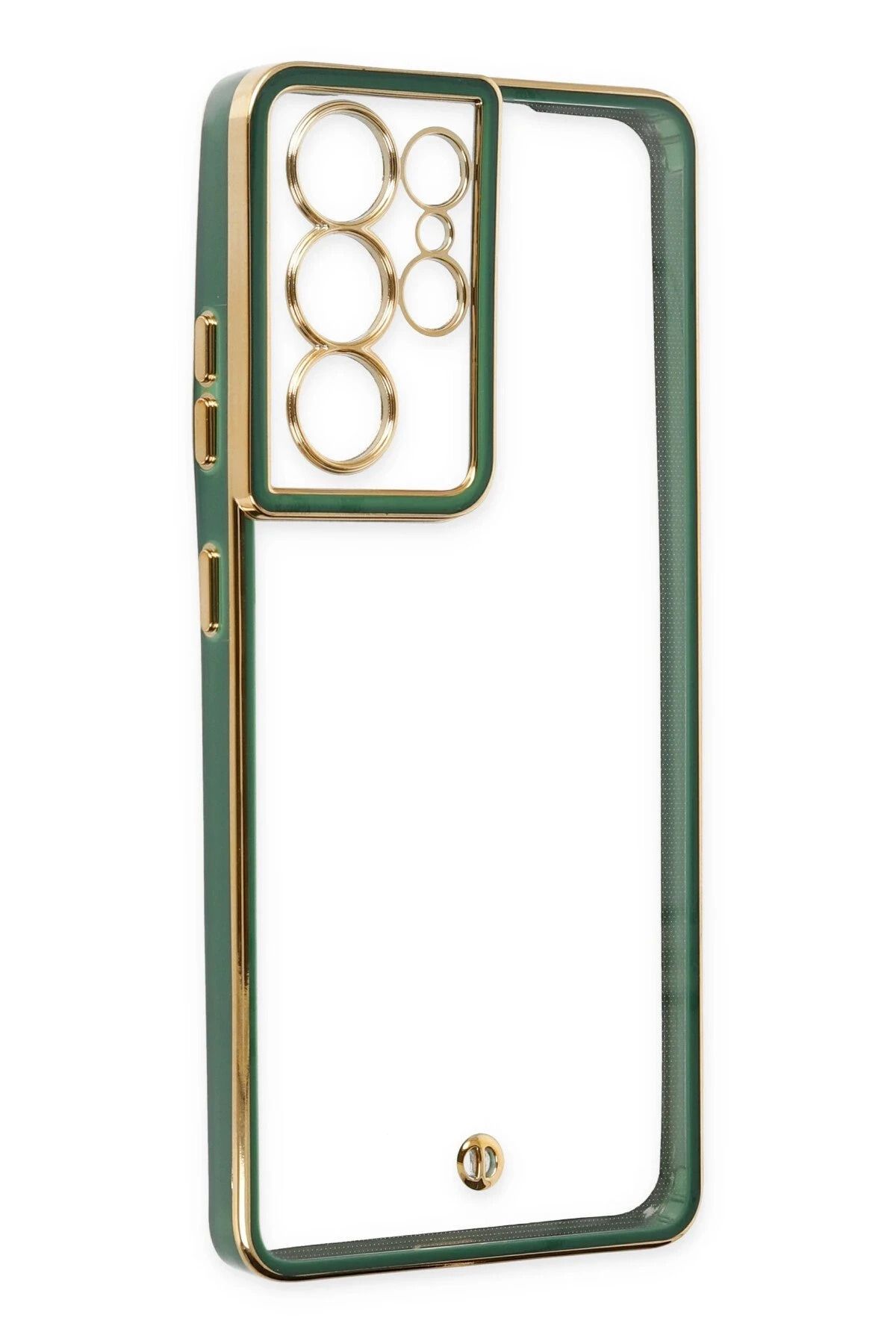 NewFace Samsung Galaxy S21 Ultra Kılıf Liva Lens Silikon - Yeşil NRMSA