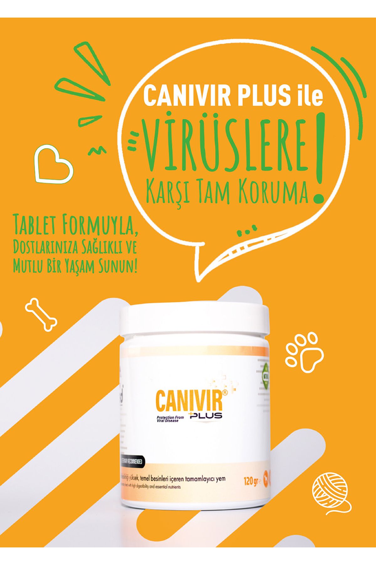 vsd CANIVIR PLUS 120g Chew Tablet Kediler için Viral Tedavi Desteği