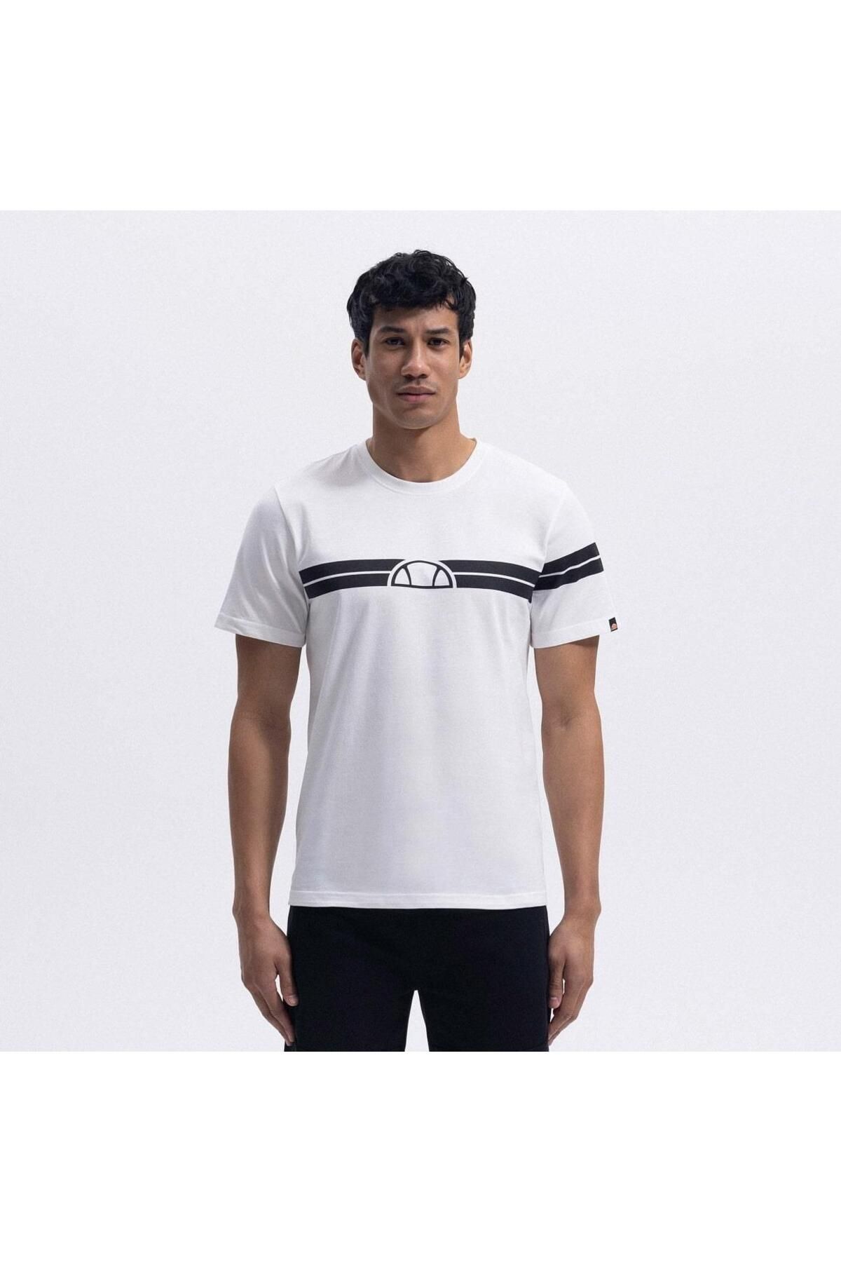 Ellesse EM442-ECR Bisiklet Yaka Erkek T-Shirt - Beyaz