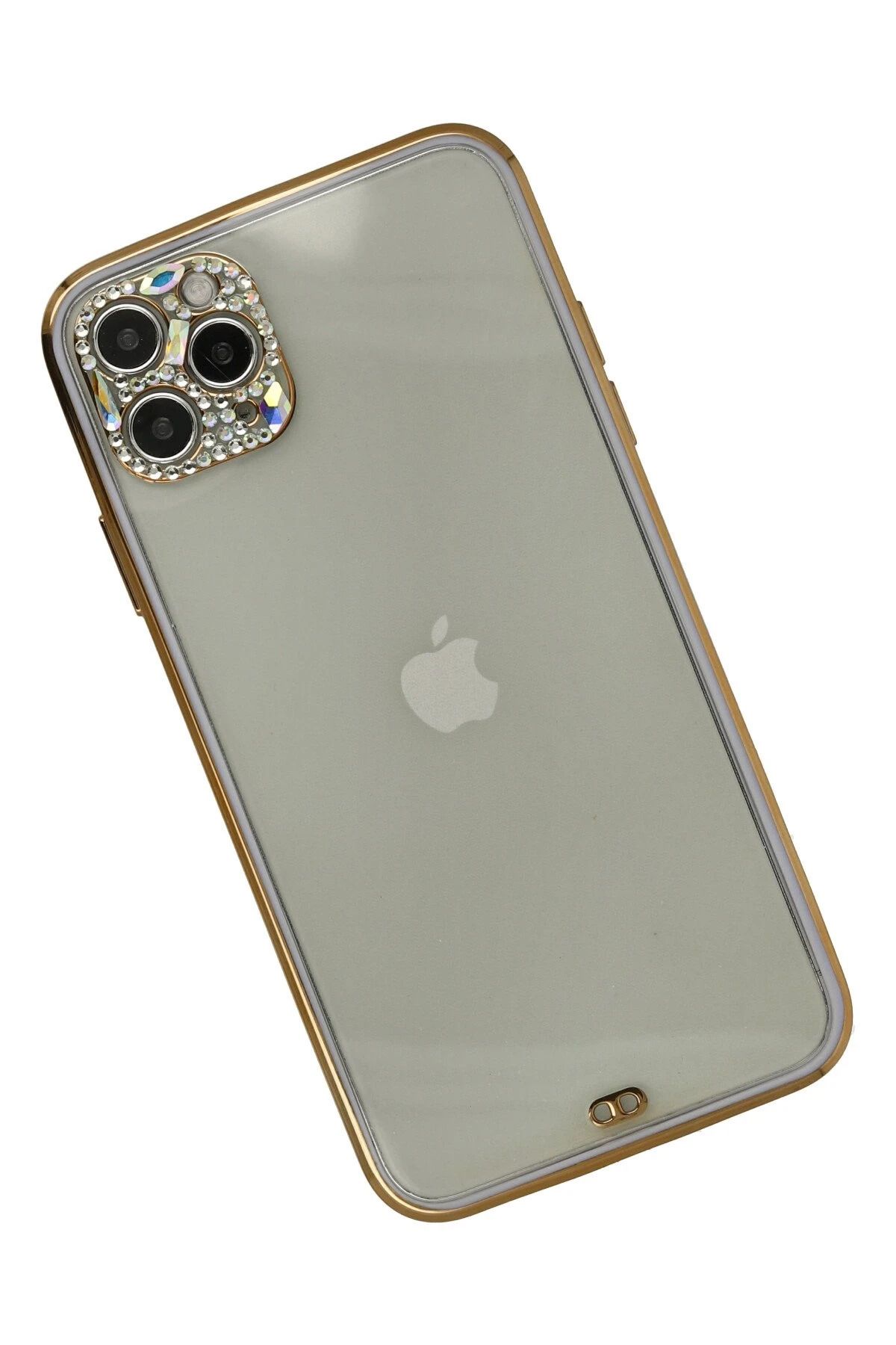 NewFace iPhone 11 Pro Uyumlu Kılıf Liva Taşlı Silikon - Mor GLSTD