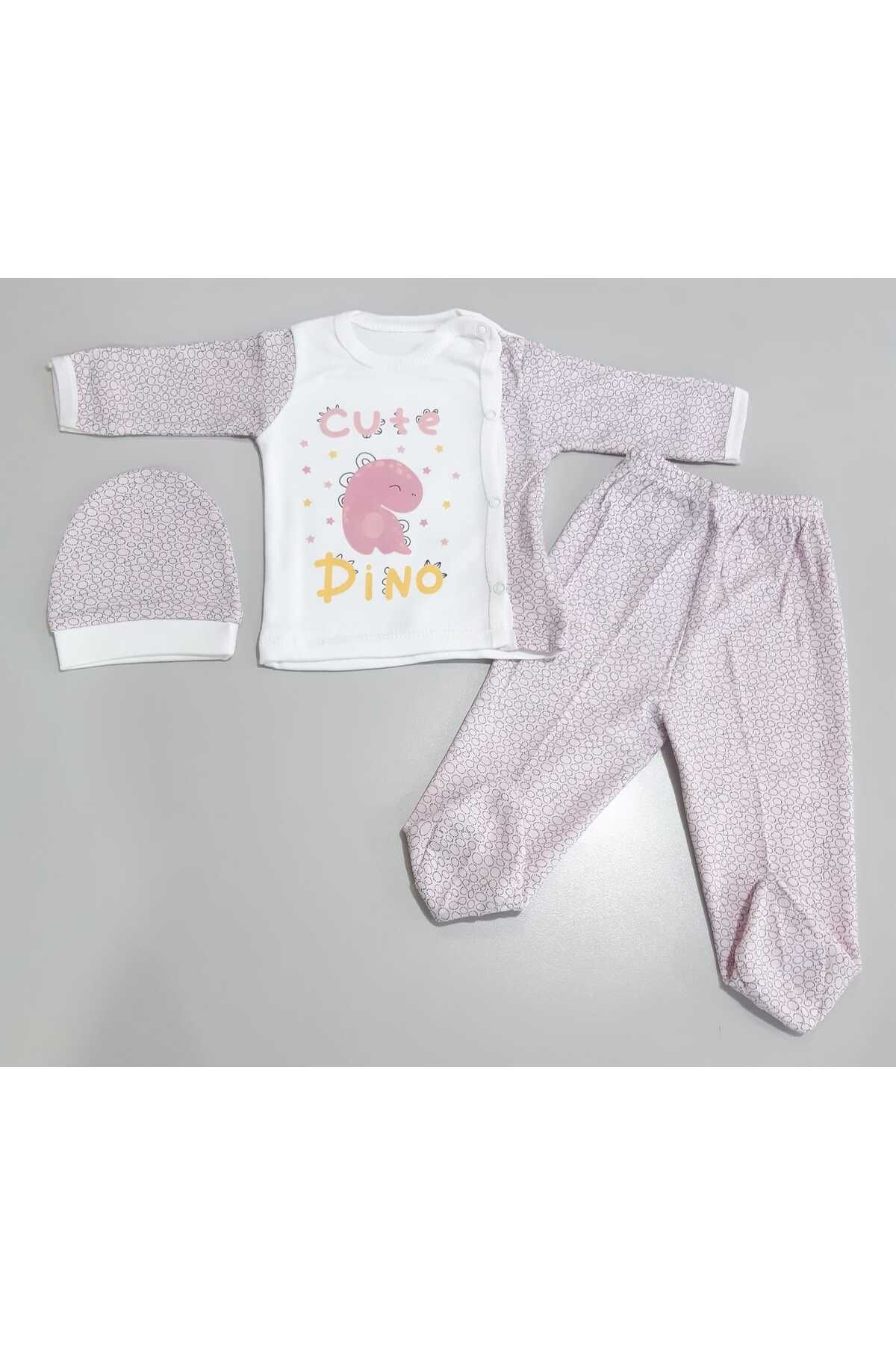 Sönmez Baby CUTE DİNO ÜÇ PARÇA ZIBIN BEBE ÜÇLÜ BEBE TAKIM