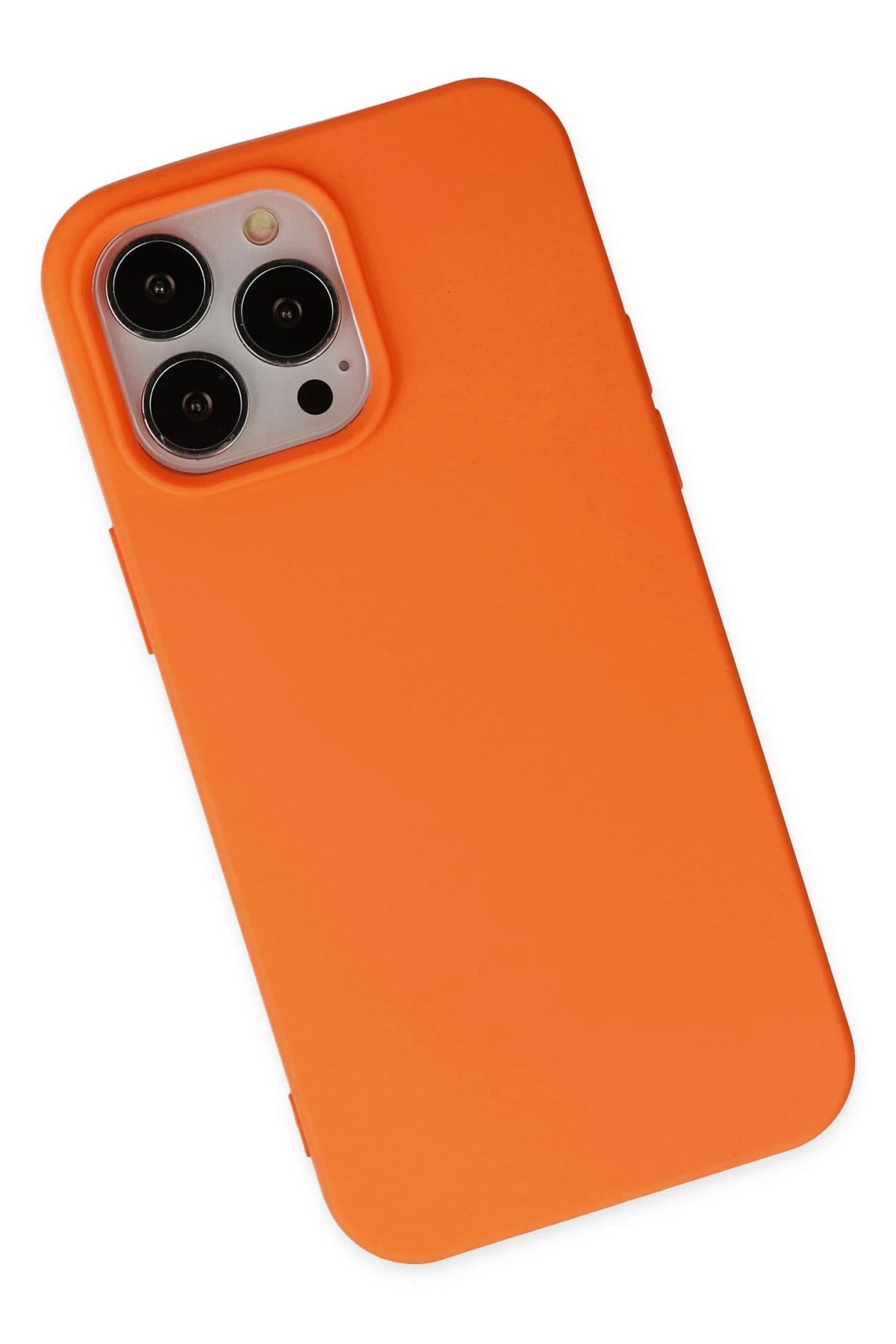 NewFace iPhone 14 Pro uyumlu Nano içi Kadife Silikon - Turuncu WLZOR