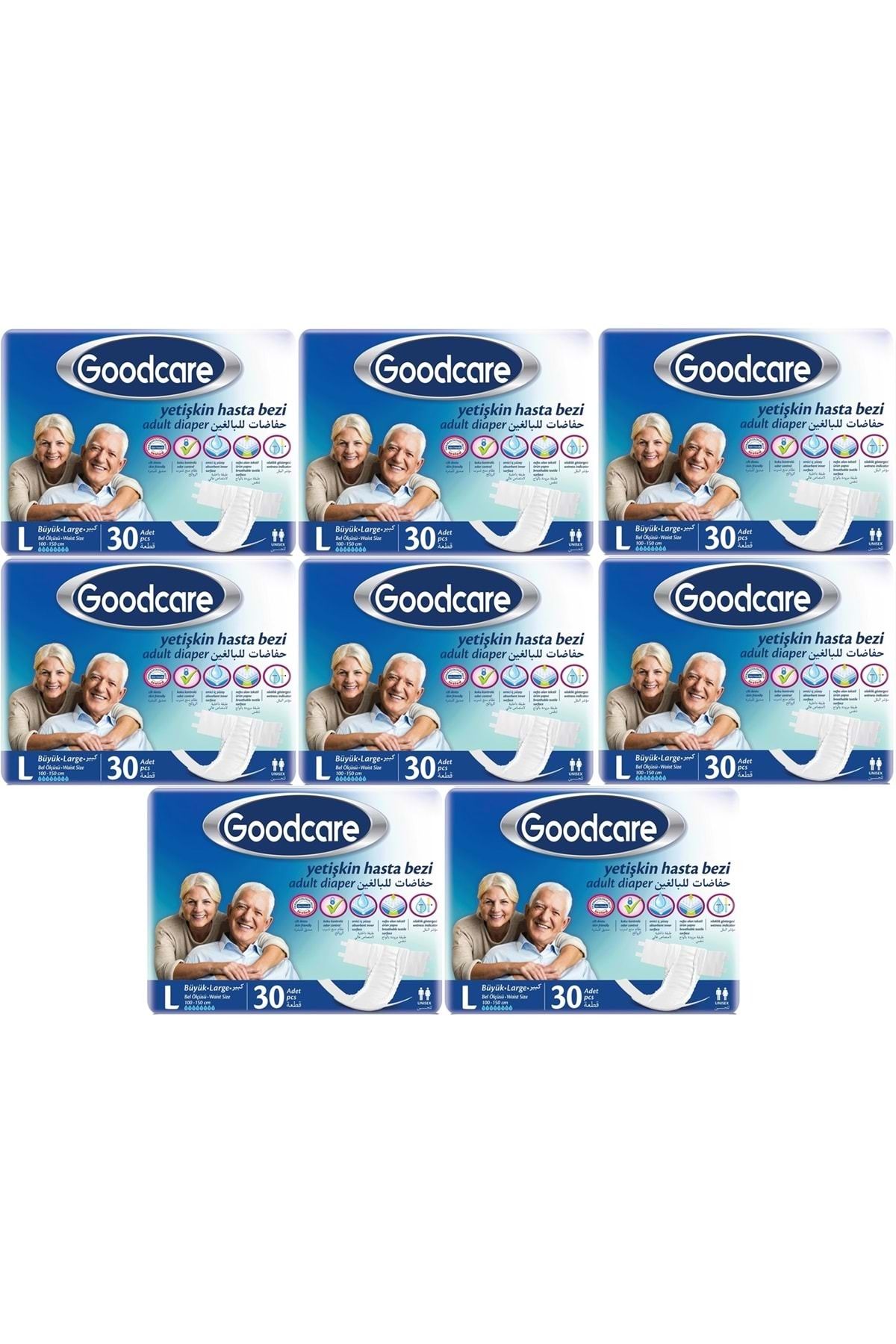 Goodcare Hasta Bezi Yetişkin Bel Bantlı Tekstil Yüzey L Large - Büyük 240 Adet (8PK*30)