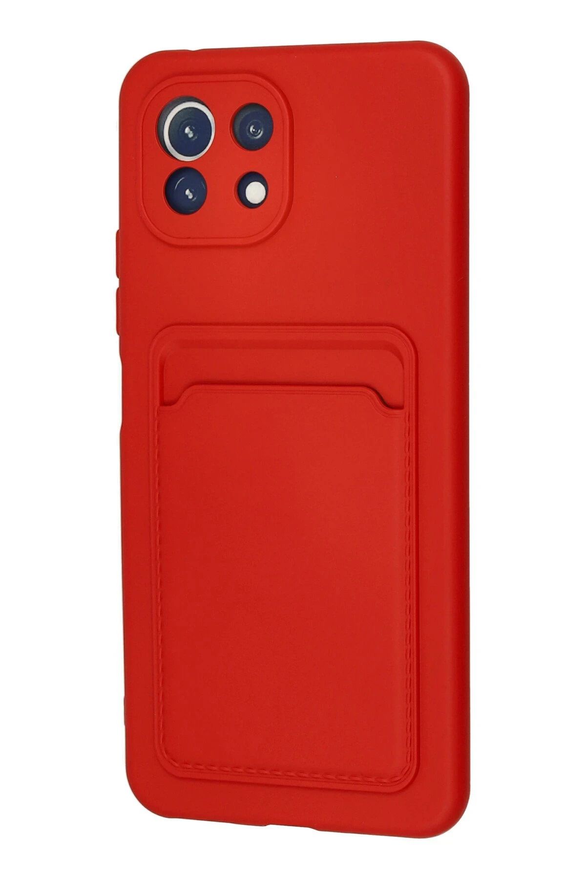 NewFace Xiaomi Mİ 11 Lite Kılıf Kelvin Kartvizitli Silikon - Kırmızı NRMSA