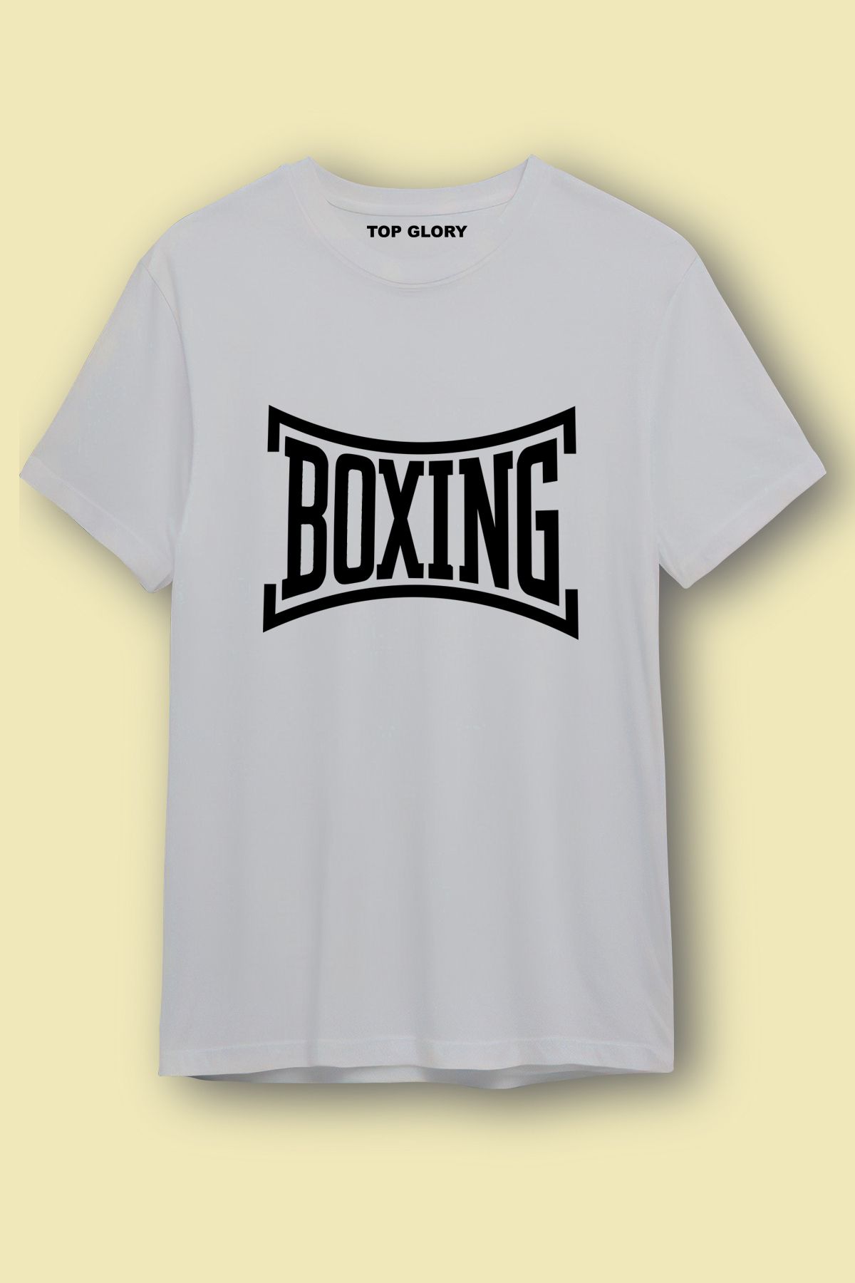 TOP GLORY Boks Baskılı Spor T-Shirt Sporcu Tişörtü