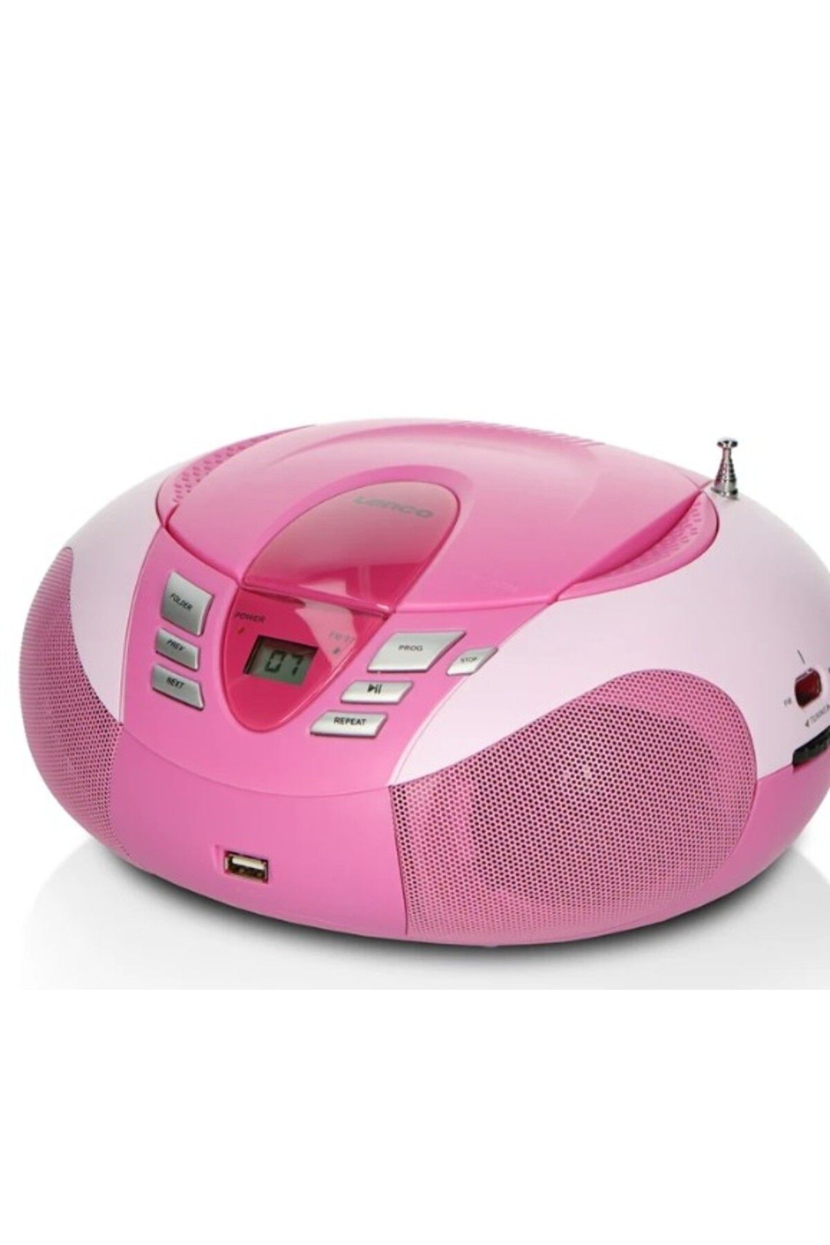 Lenco SCD-37 USB Pembe - Taşınabilir FM Radyo CD ve USB çalar - Pembe