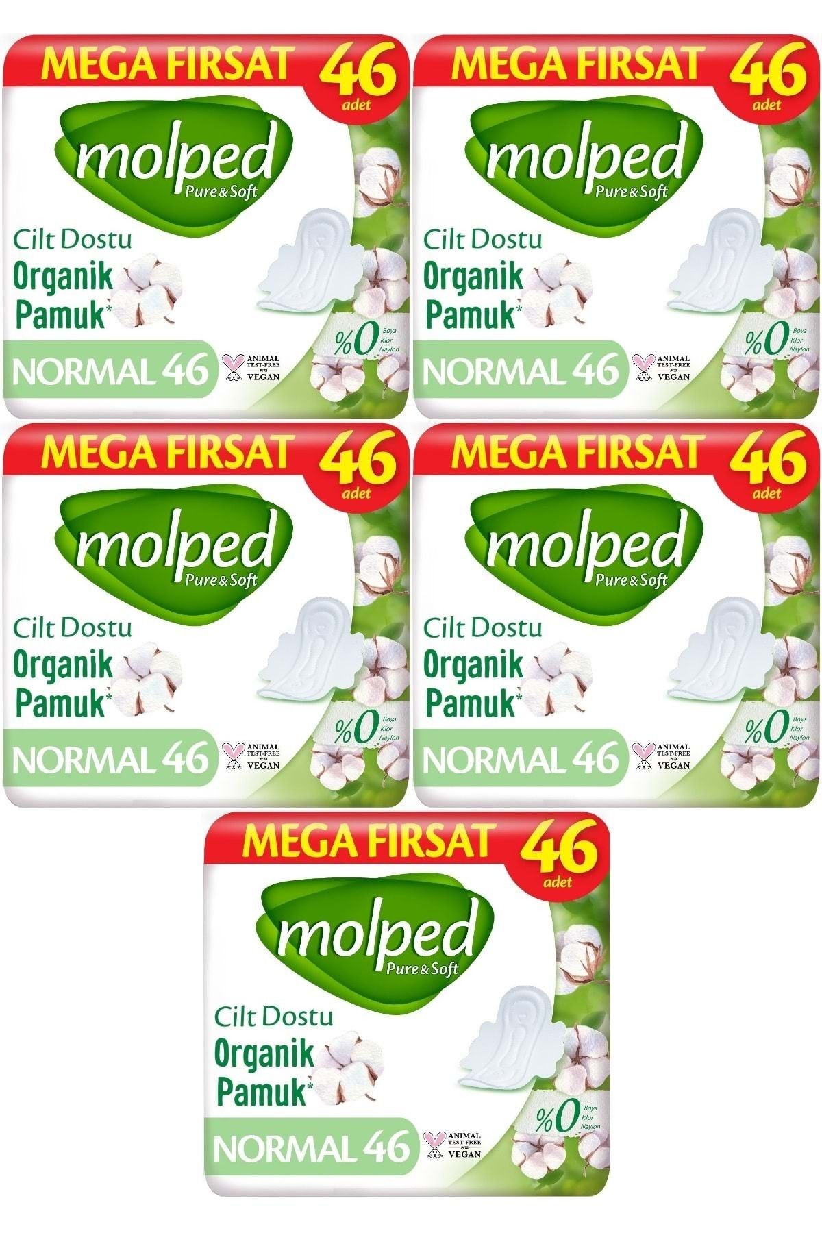 Molped Pure&Soft Hijyenik Ped Normal 230 (5PK*46) Adet Mega Pk