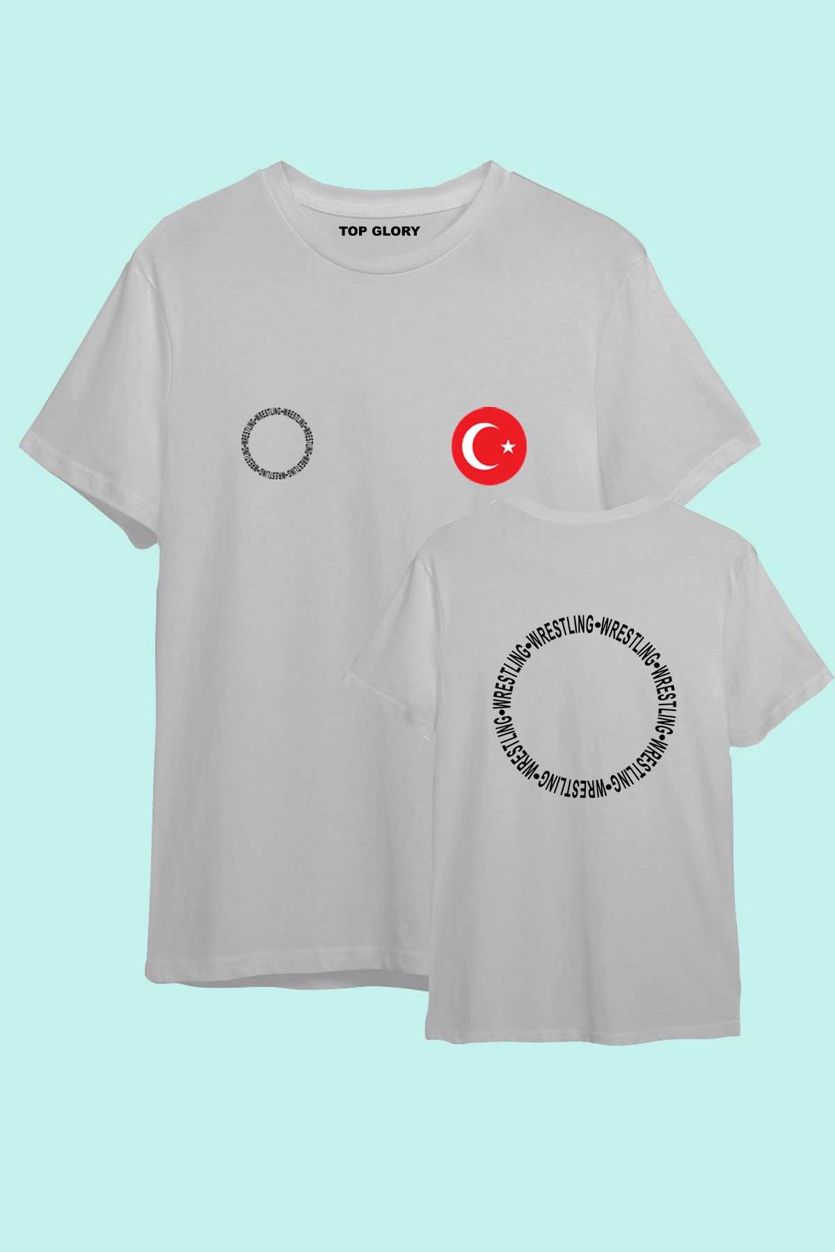 TOP GLORY Güreş Milli Takım Baskılı Spor T-Shirt Sporcu Tişörtü