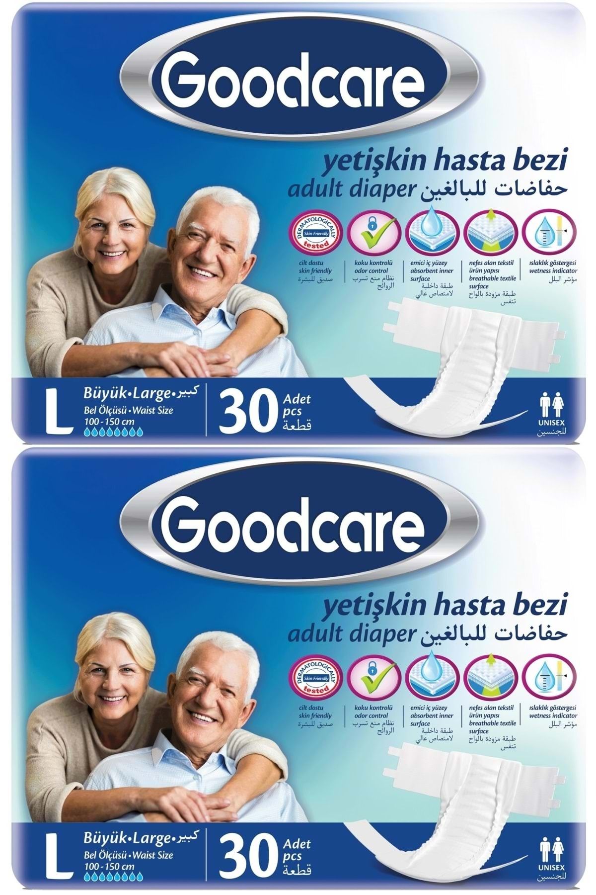 Goodcare Hasta Bezi Yetişkin Bel Bantlı Tekstil Yüzey L Large - Büyük 60 Adet (2PK*30)