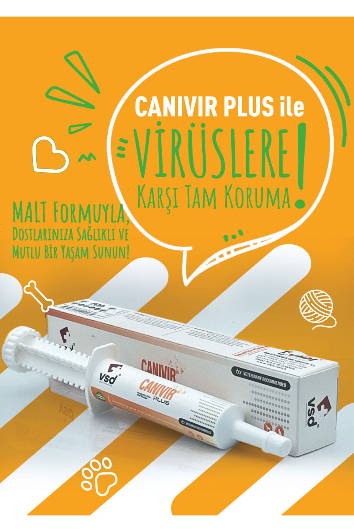 vsd CANIVIR PLUS 30ml Malt Kediler için Viral Tedavi Desteği