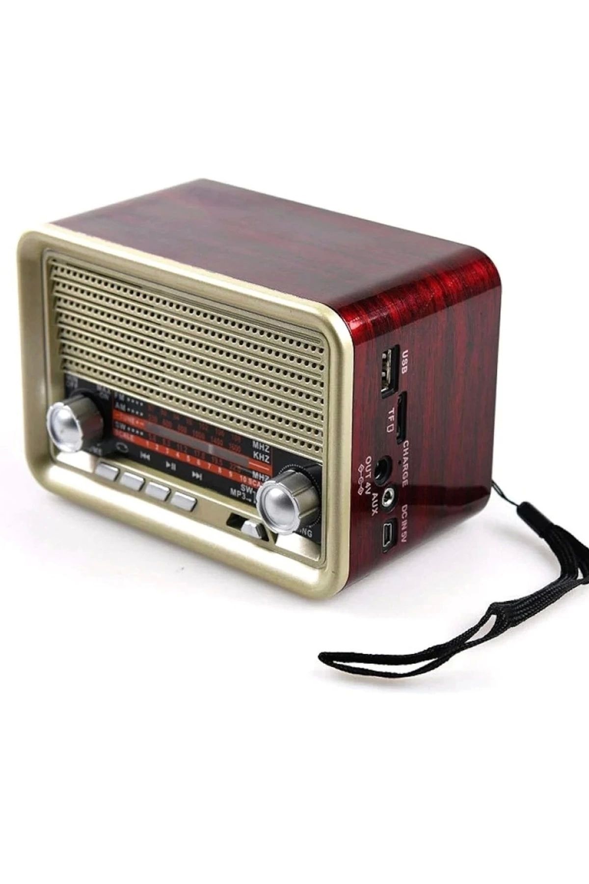 YNT İthalat Nostalji Radyo Nns Ns-1537bt Şarjlı Fm Radyo Bluetooth Usb Aux