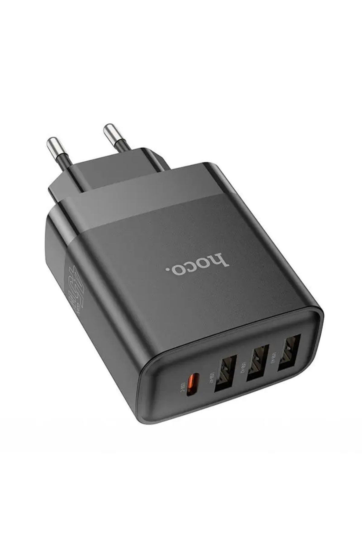 Hoco C127A PD45W 3 USB + 1 Type-C Girişli Hızlı Şarj Adaptörü Başlığı (Siyah)