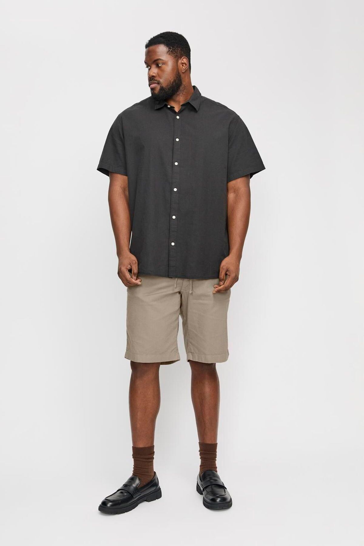 Jack & Jones Büyük Beden Keten Sort - Jaiden