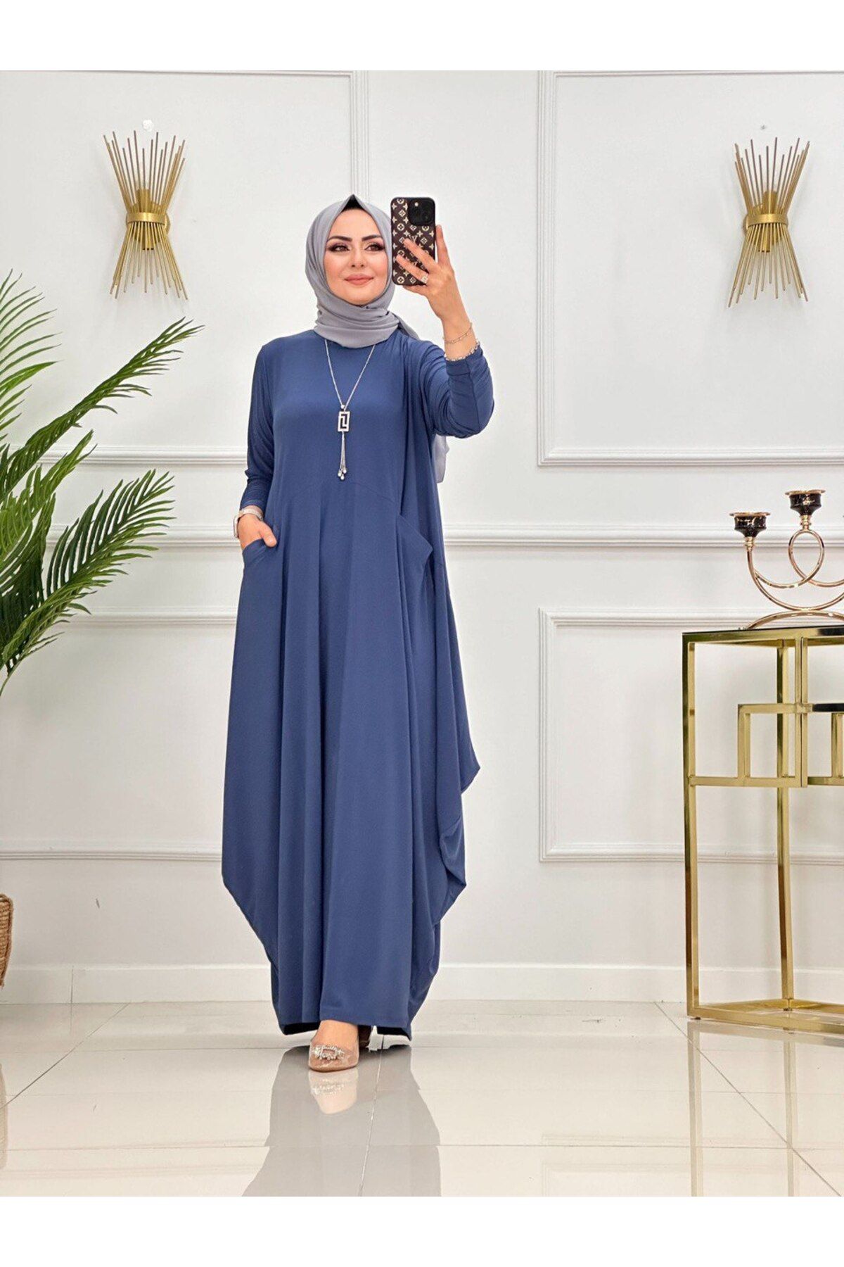 Enans Design Kadın Tesettür Elbise Sandy Kumaş Rahat Kalıp