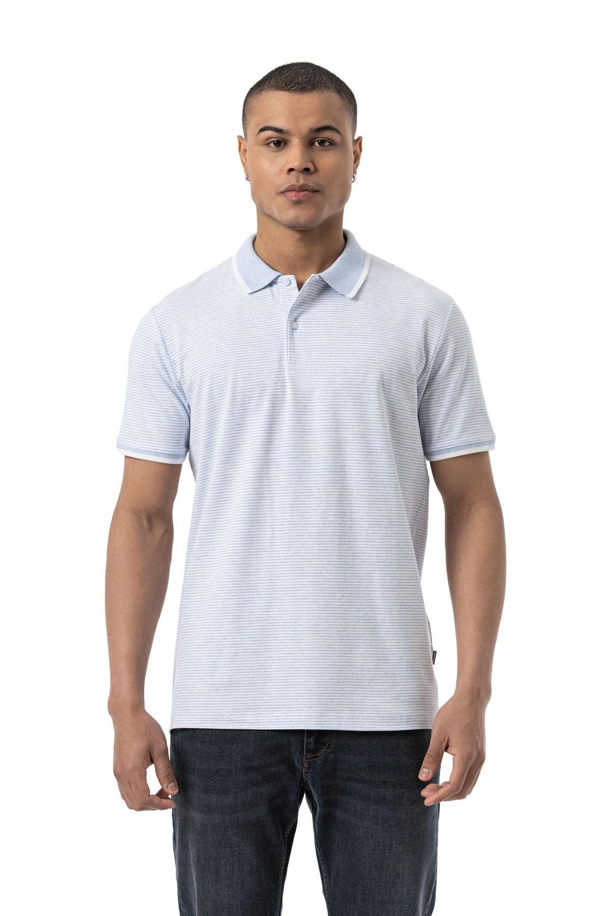 rugatchi Büyük Beden Yatay Çizgili Polo T-Shirt