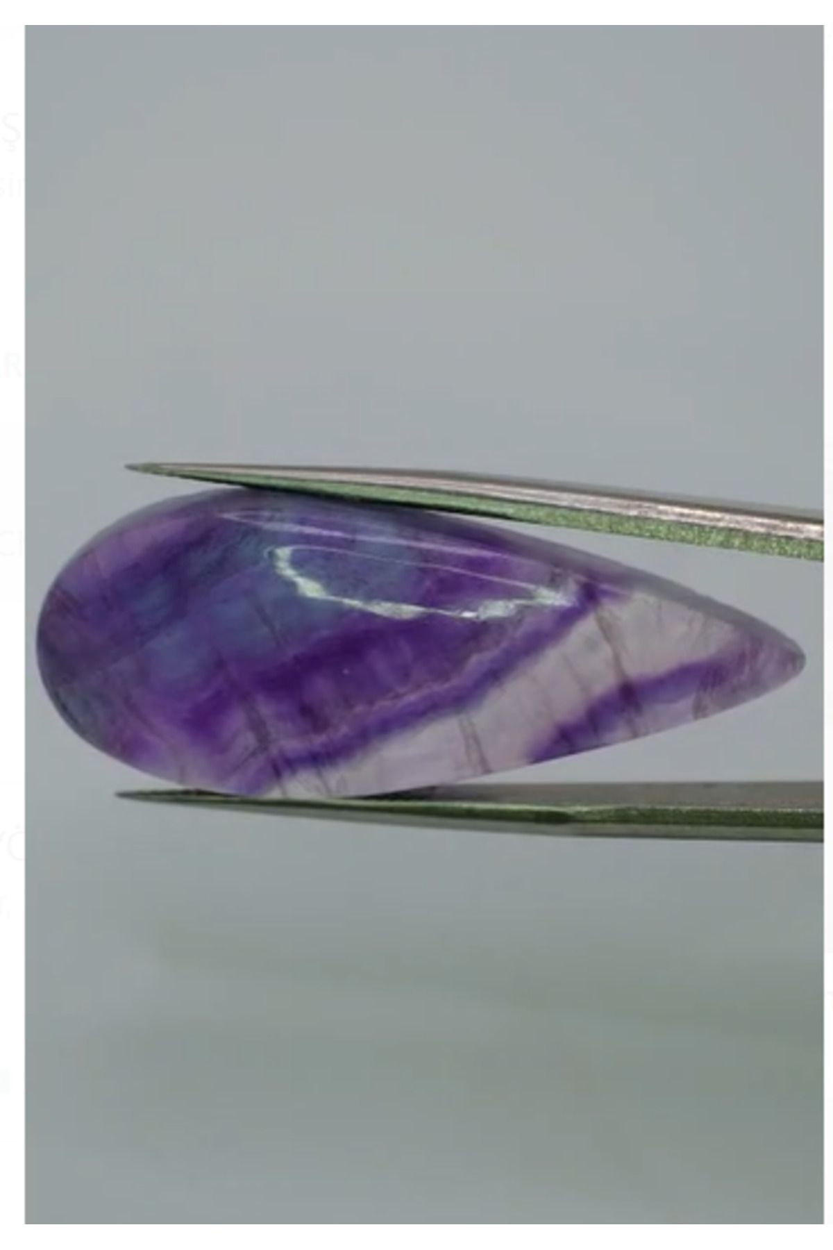 Aries 30.80ct 37.3x15.2mm Pear Cabachon Natural Multi-Color Fluorite