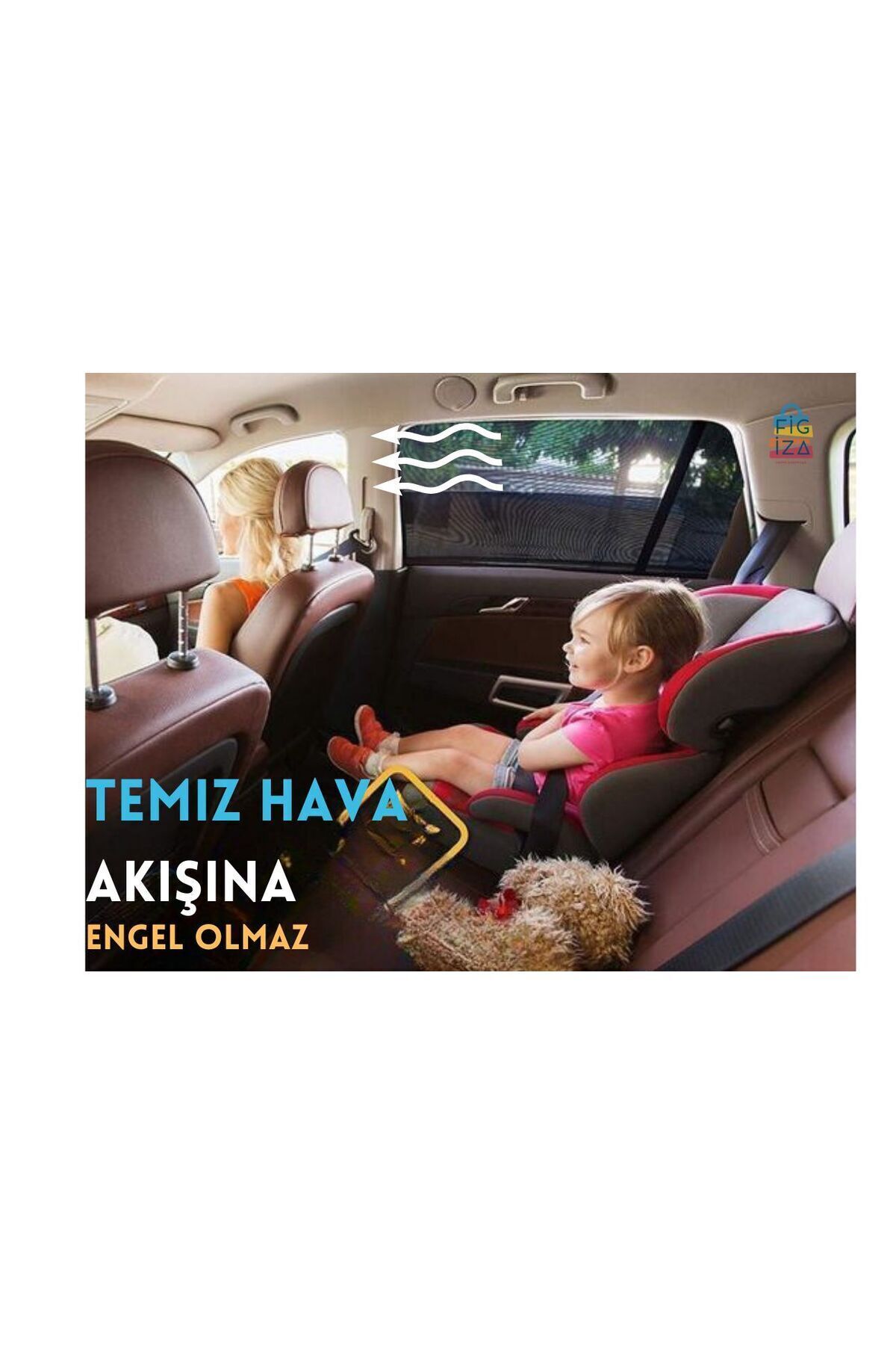 figiza Araba Arka Yan Cam Güneşlik Uv-güneş Önleyici Araba Bebek Emzirme Perdesi Araç Için Sineklik Perde fotoğrafı 3 (önizleme)