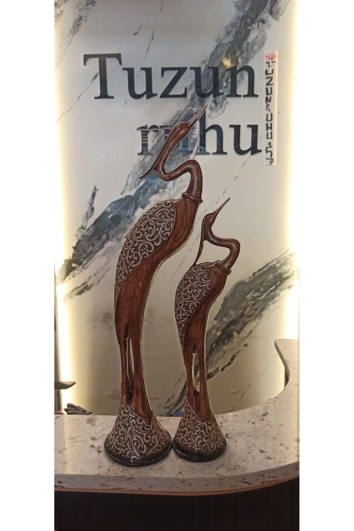 Tuzun Ruhu 2'Lİ TURNA KUŞU BİBLOSU DEKORATİF OBJE