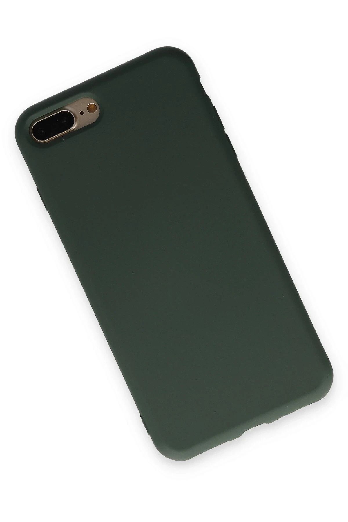 NewFace iPhone 7 Plus Uyumlu Kılıf Nano içi Kadife Silikon - Koyu Yeşil GLSTD
