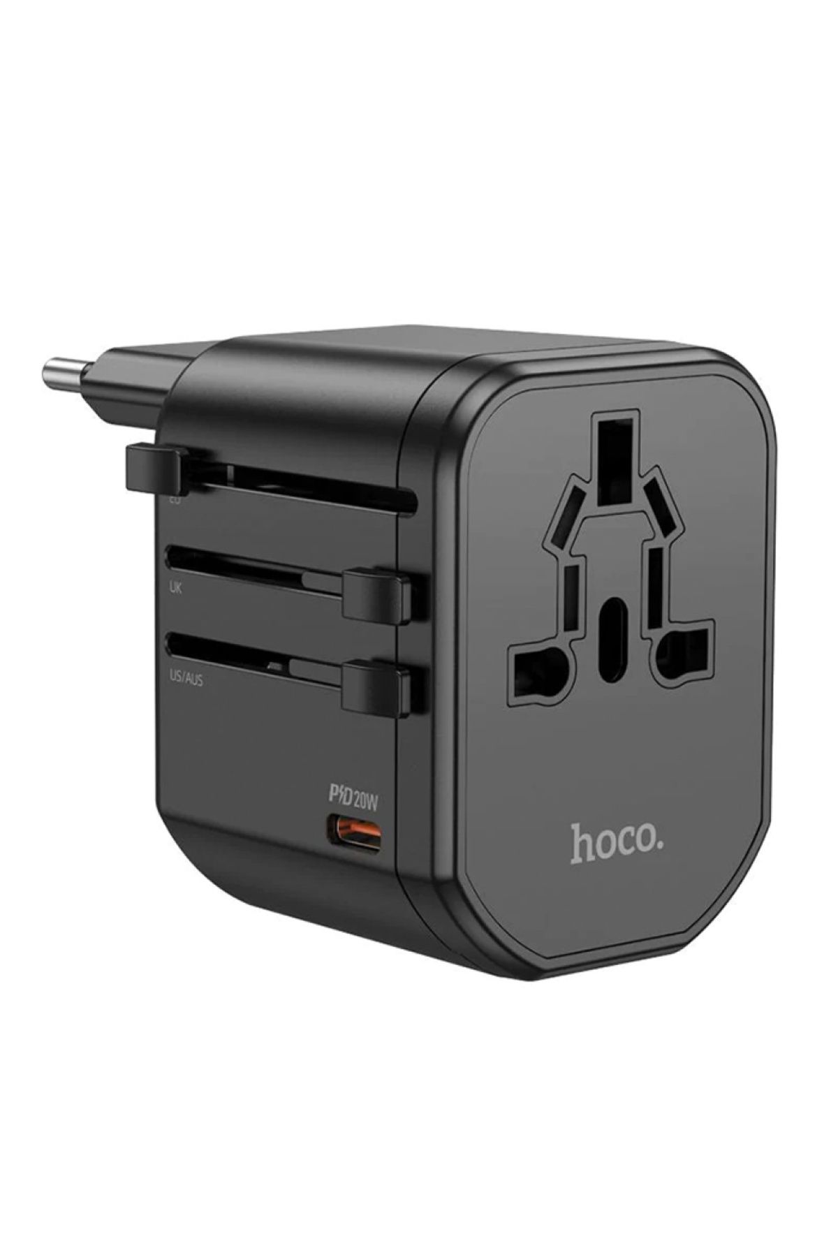 Hoco AC15 20W PD QC 3.0 Hızlı Şarj Universal Priz (Siyah)
