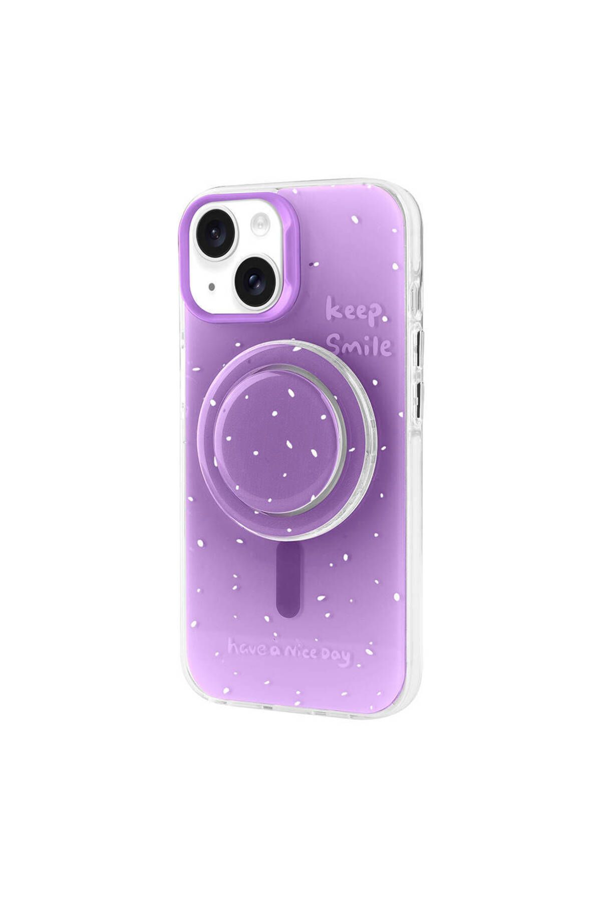 ndstudio Apple iPhone 14 Kılıf M-safe Şarj Özellikli Tak-Çıkar Pop Soketli Zore Tiktok Kapak